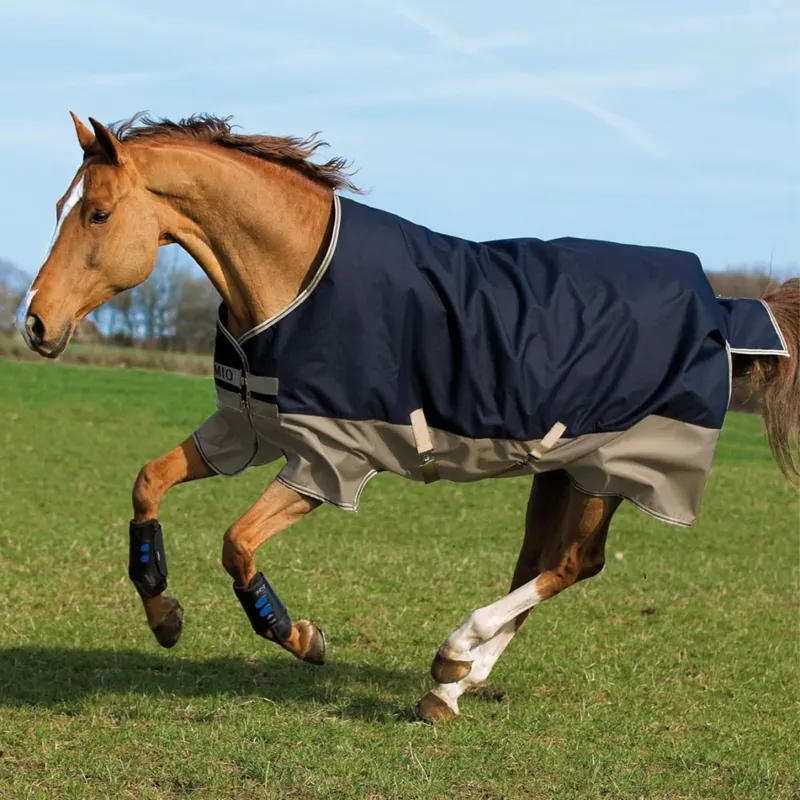 Horseware Mio 200g Medium Weight Turnout Rug Navy Tan