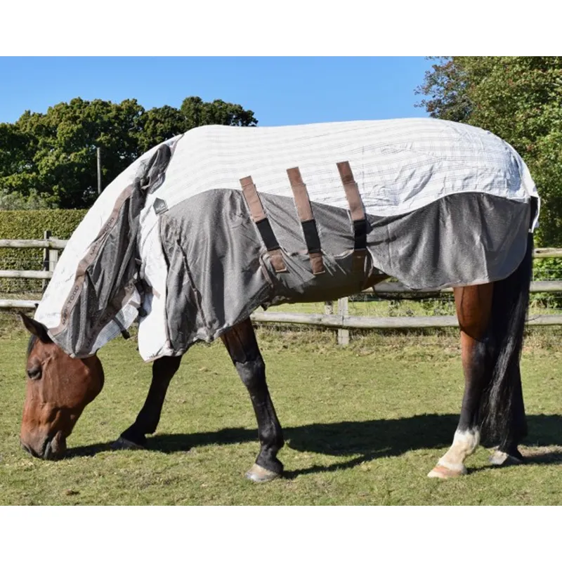 Mark Todd Air Mesh Combo Fly Rug White/Blue/Tan