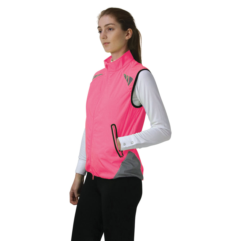 Children's Reflector Gilet By Hy Equestrian - Pass Wide And Slow - Pink-1