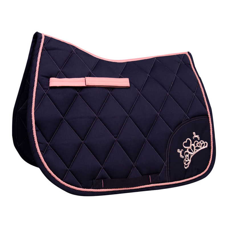The Princess And The Pony Saddle Pad By Little Rider - Navy/Peach-1