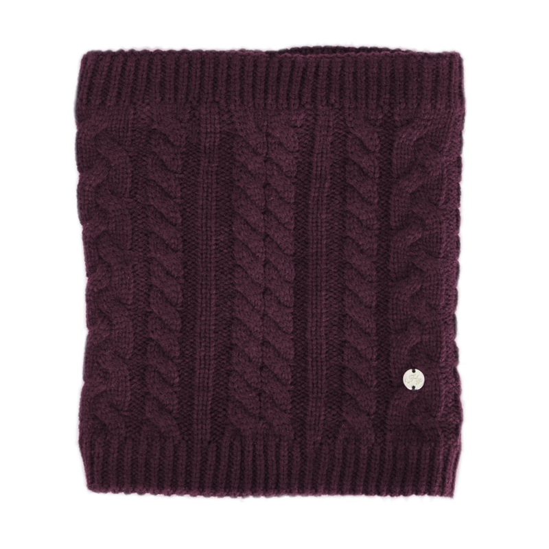 Hy Equestrian Meribel Cable Knit Snood - Burgundy