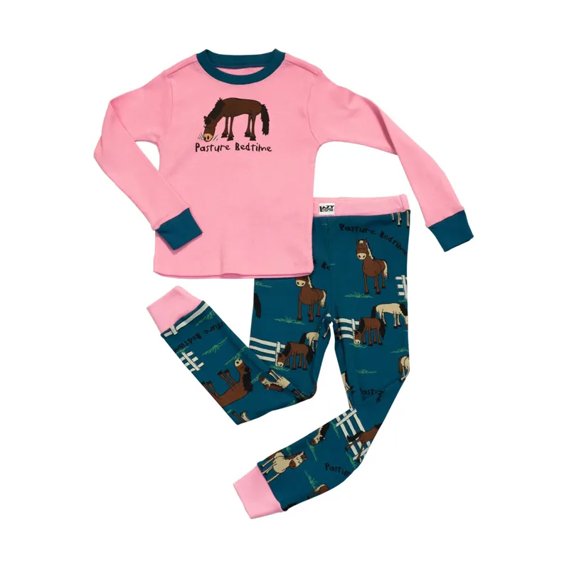 LazyOne Girls Pasture Bedtime Kids PJ Set Long Sleeve