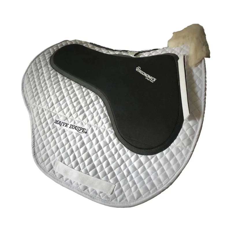 Majyk Impact Non Slip Dressage Pad - Wither Relief - White