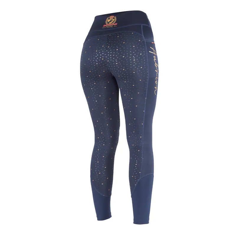 Aubrion Team Winter Riding Tights - Young Rider - Navy Blue-1