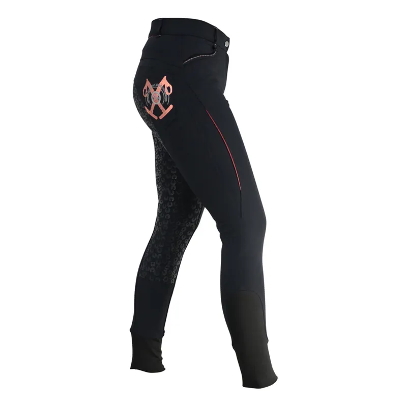 Hy Equestrian Eliza Ladies Breeches - Charcoal/Rose Gold-1