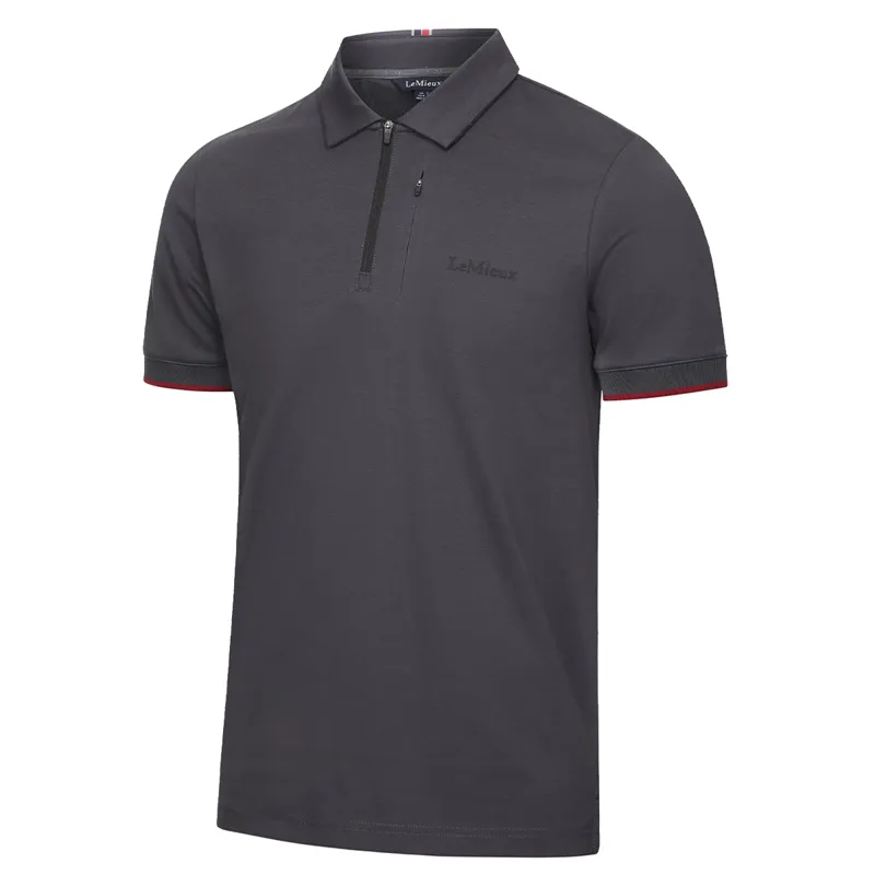 LeMieux Men's Elite Zip Polo Shirt - Charcoal-1
