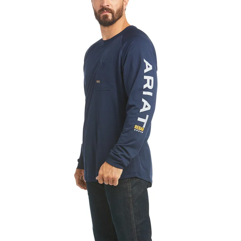 Ariat Men's Rebar Heat Fighter Long Sleeve T-Shirt - Navy