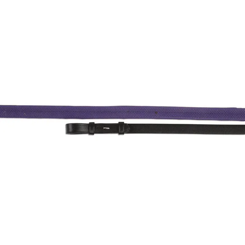 Shires Velociti Nylon Insert Rubber Grip Reins  -Black and Purple