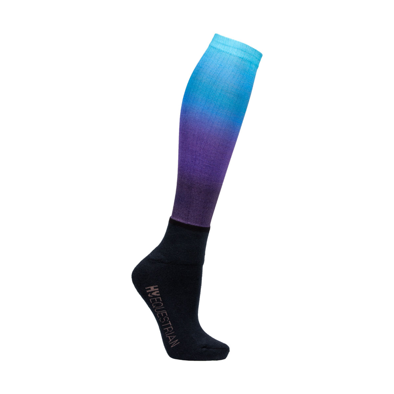Hy Equestrian Ombre Socks Pack of 3 Child - Navy/Ombre-3