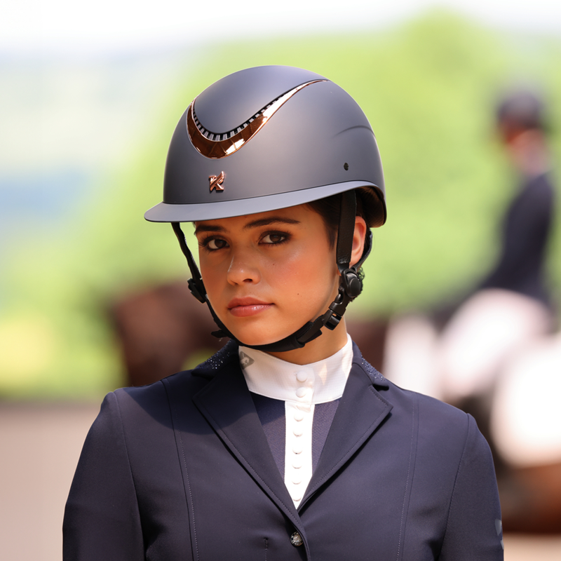 Shires Karben Elisa Ellipse Riding Hat - Navy/Rose Gold-6