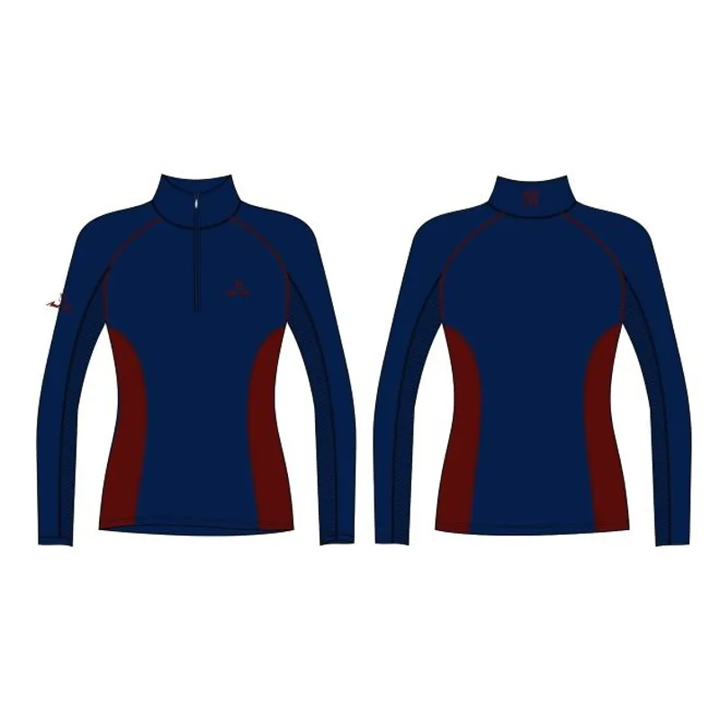 Mark Todd Summer Vented Base Layer - Navy/Burgundy-1