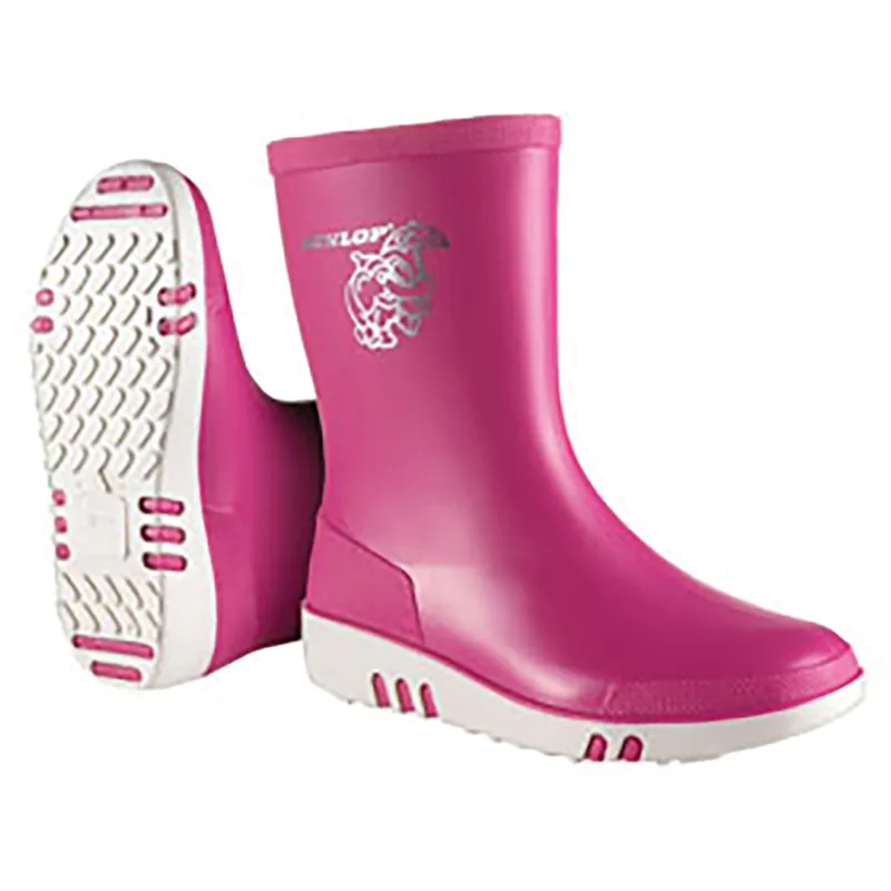 Dunlop Mini Children's Wellies - Pink/White 