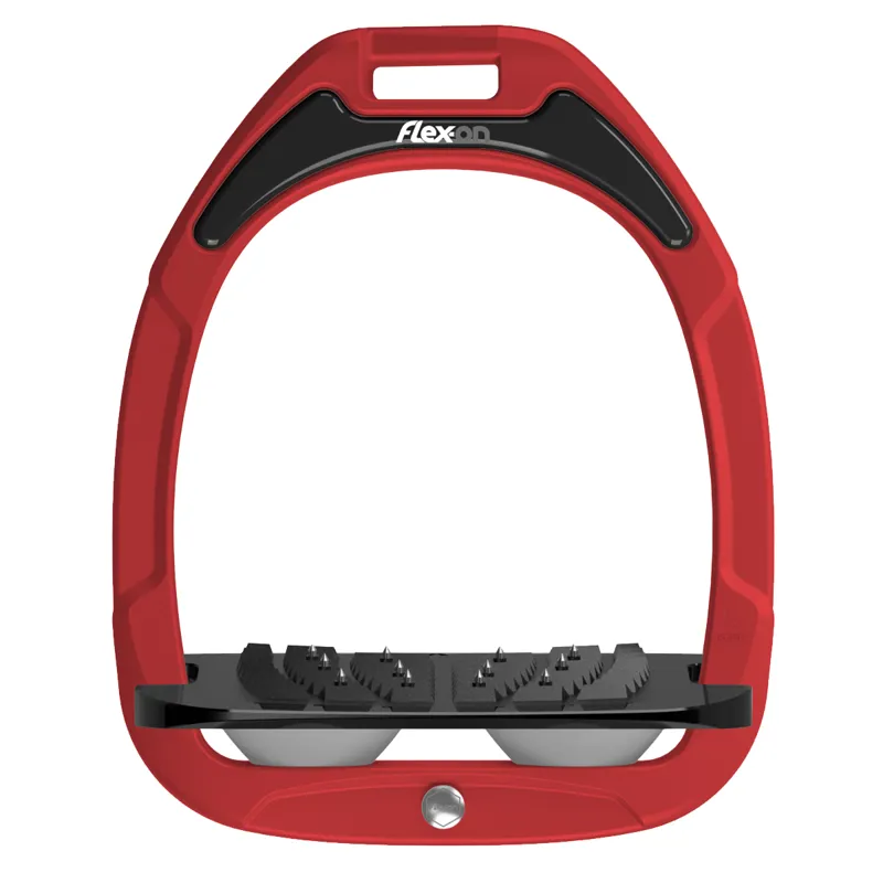 Flex-On Green Composite Stirrups - Inclined Ultra Grip - Red/Black/Dark Grey