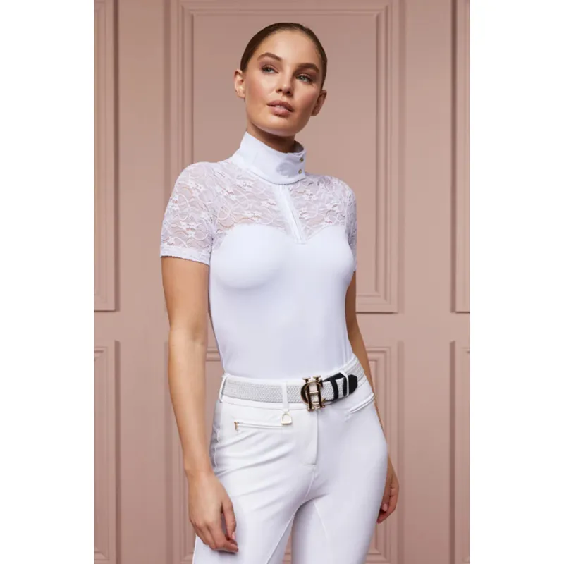 Holland Cooper Newbury Short Sleeve Base Layer - White-1