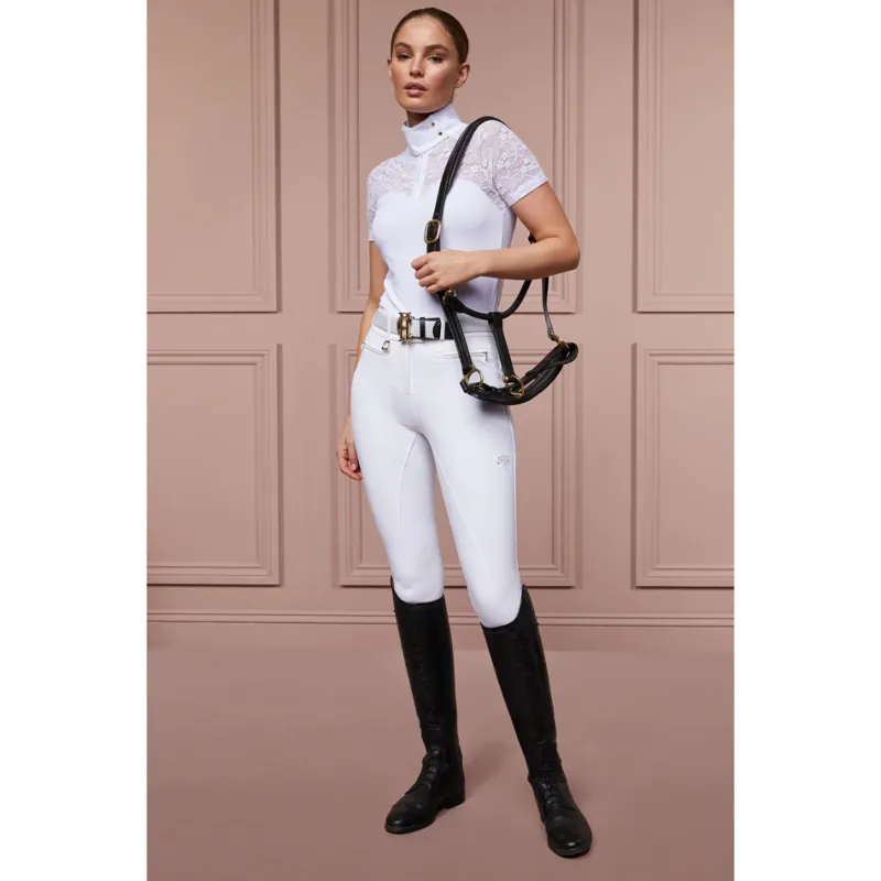 Holland Cooper Newbury Short Sleeve Base Layer - White-2