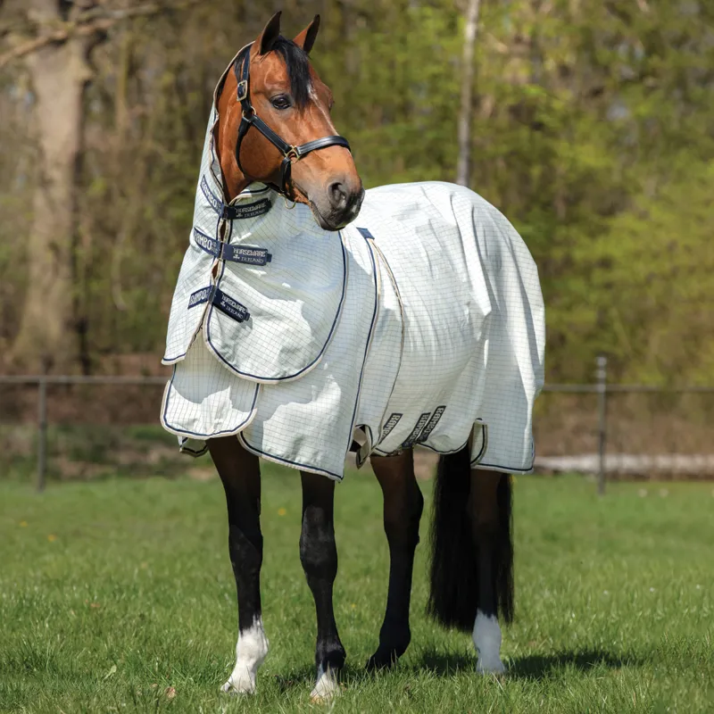 Rambo Optimo Supreme Summer Sheet Fly Rug - Navy Check/Navy/White 