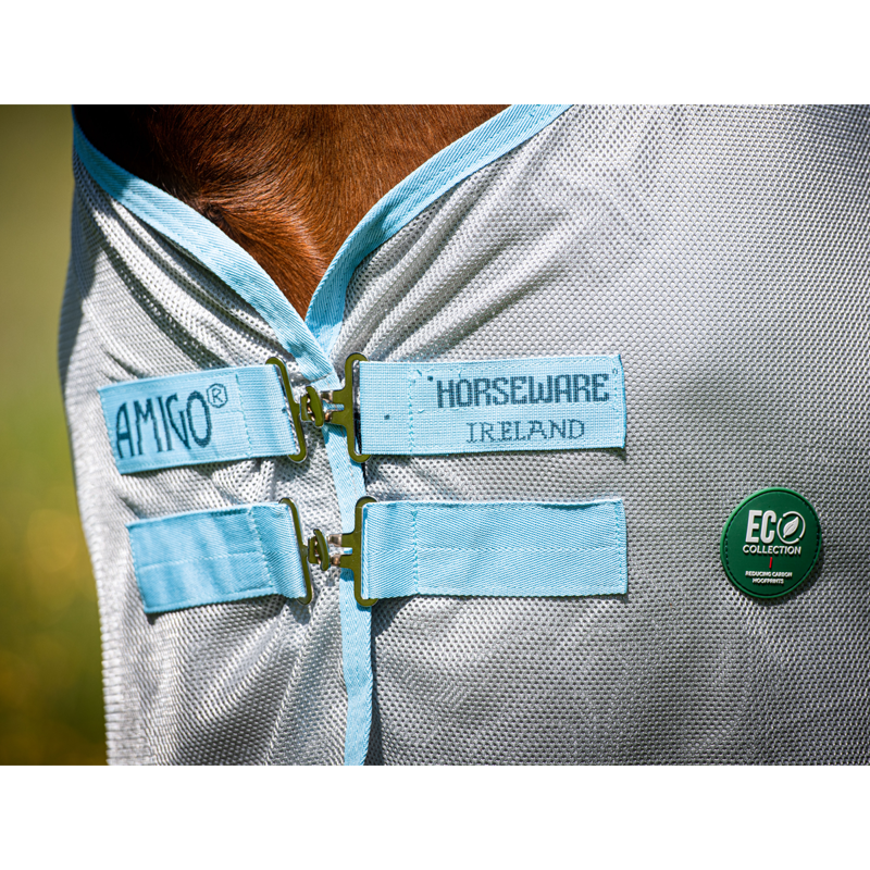 Horseware AmECO Bug Buster - Silver/Sky Blue-5