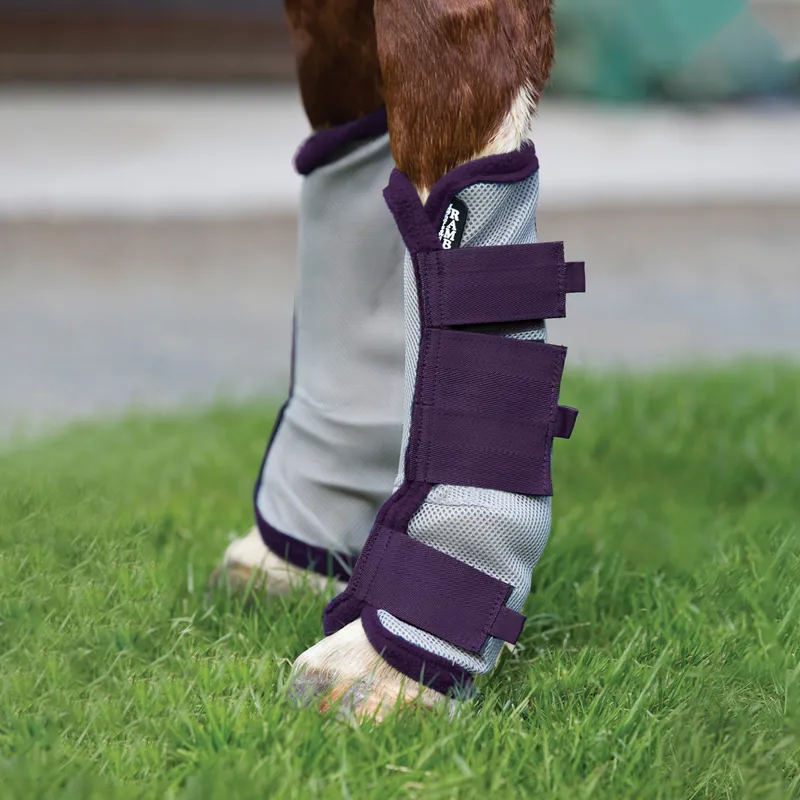 Horseware Rambo Airmesh Fly Boots - Silver/Plum