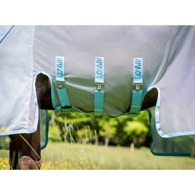 Horseware AmECO Bug Buster - Silver/Sky Blue-7