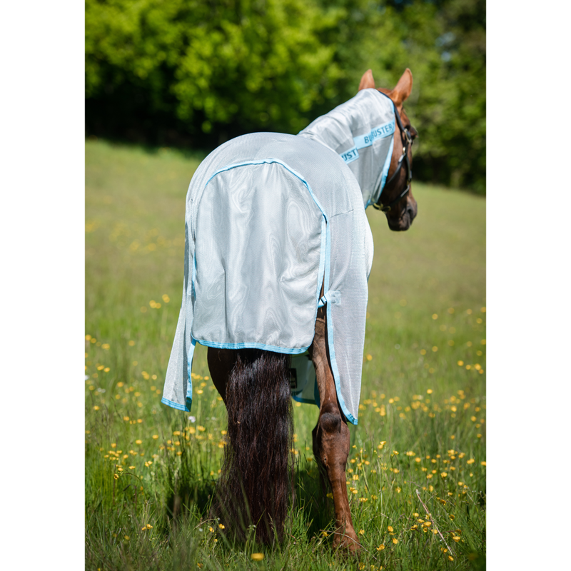 Horseware AmECO Bug Buster - Silver/Sky Blue-3