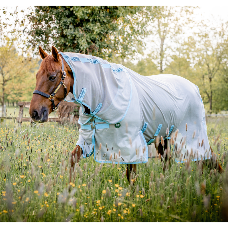 Horseware AmECO Bug Buster - Silver/Sky Blue-2