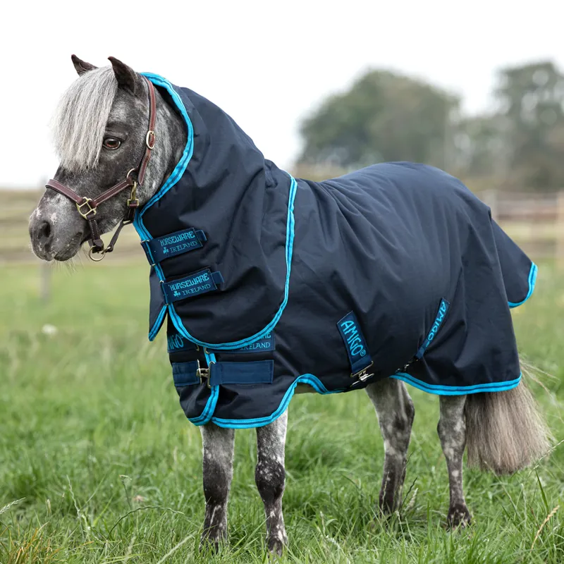 Horseware Amigo Hero 6 Petite Plus 200g Turnout Rug - Navy/Electric Blue/Navy