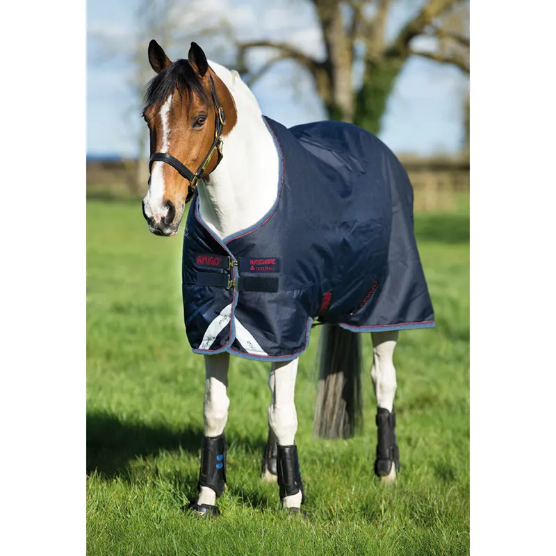 Horseware Amigo Bravo 12 Pony Original Turnout Medium 250g - Navy/Red/Blue