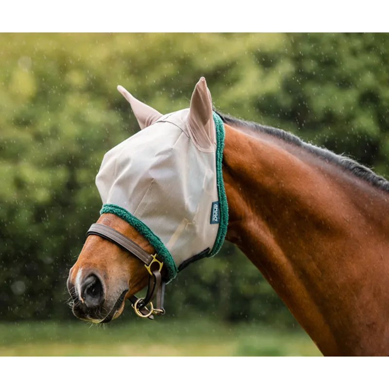 Horseware Amigo Fly Mask - Oatmeal/Green