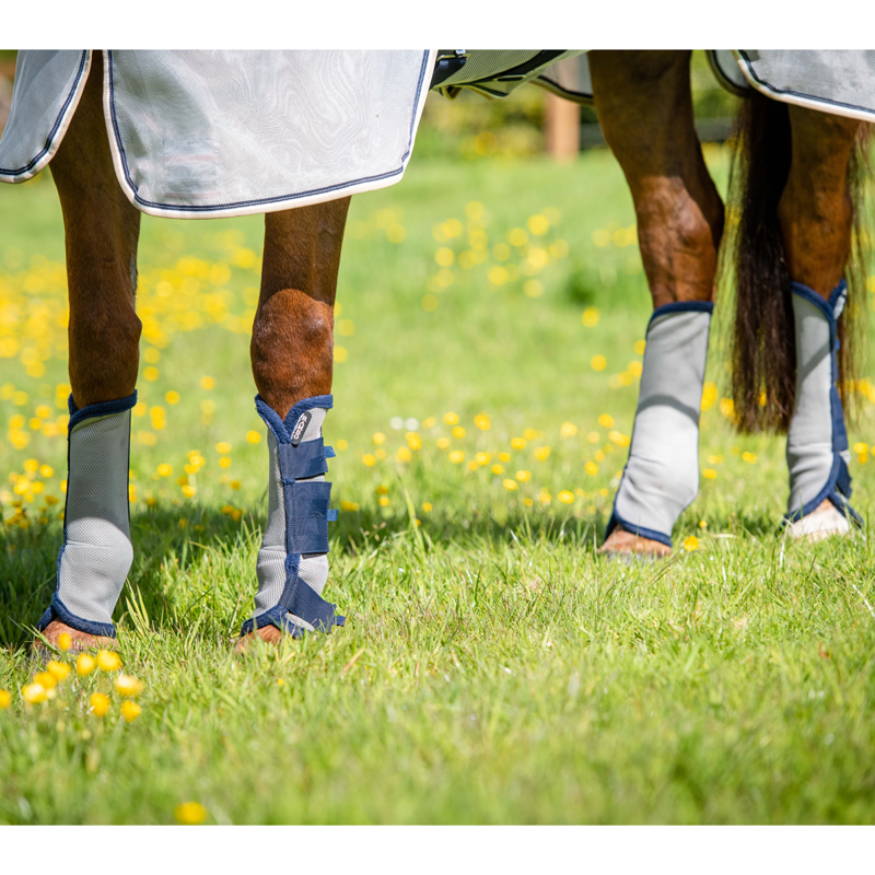 Horseware Rambo Airmesh Fly Boots Non Vamo - Silver/Navy-1