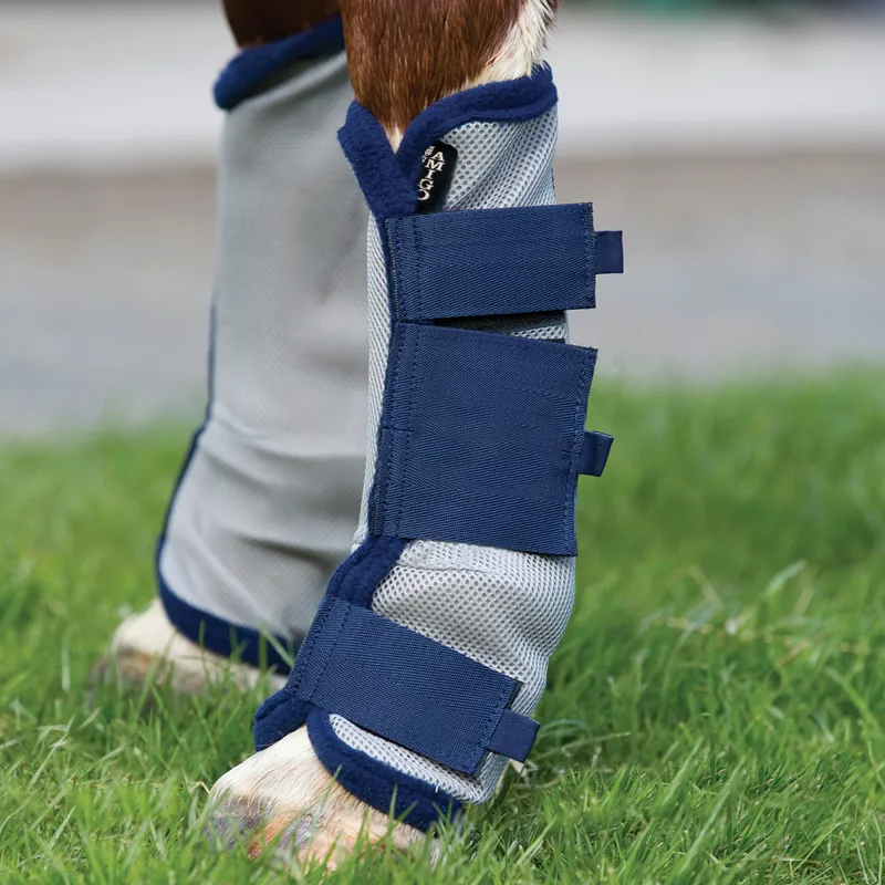 Horseware Amigo Fly Boots - Silver/Navy