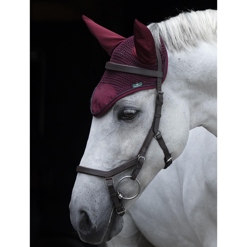 Horseware Rambo Ear Net - Burgundy/Navy-1