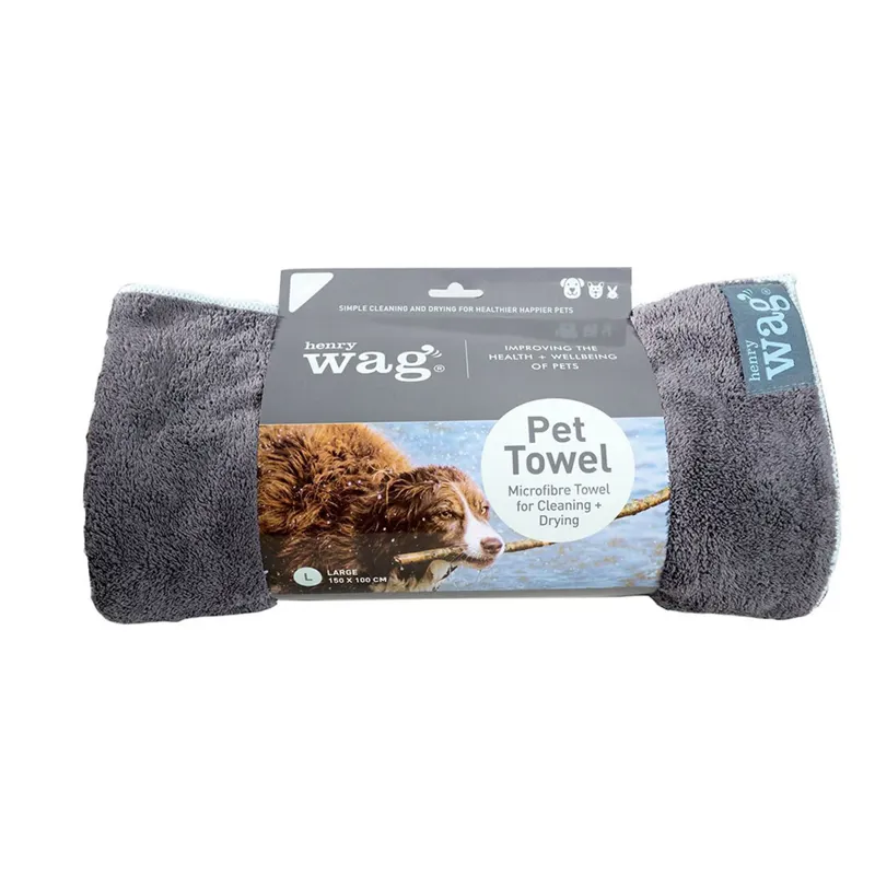 Henry Wag Small Microfibre Towel - Grey