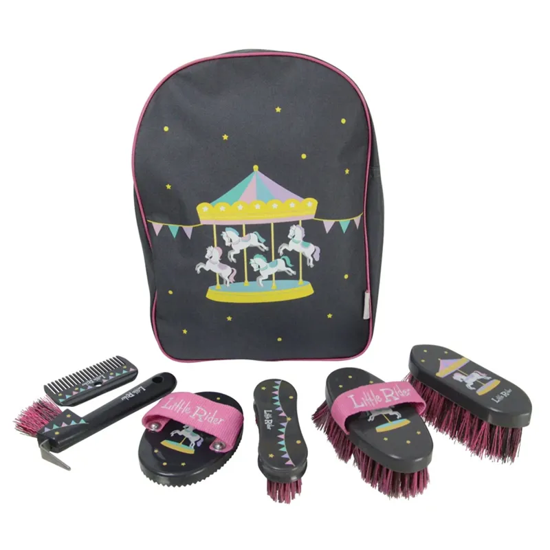 Little Rider Merry Go Round Grooming Kit Rucksack - Grey