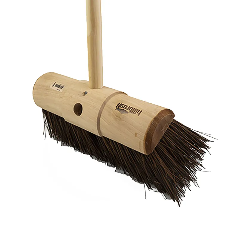 Hillbrush Industrial Stiff Yard Broom Pure Sherbro With Handle - 330 mm