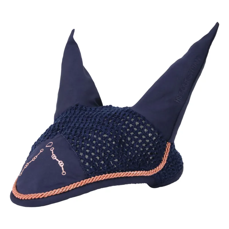 Hy Equestrian Exquisite Stirrup and Bit Collection Fly Veil - Navy-1