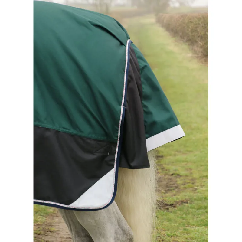 Hy DefenceX System 100g Turnout Rug With Detachable Neck Cover - Black/Green/Navy-5