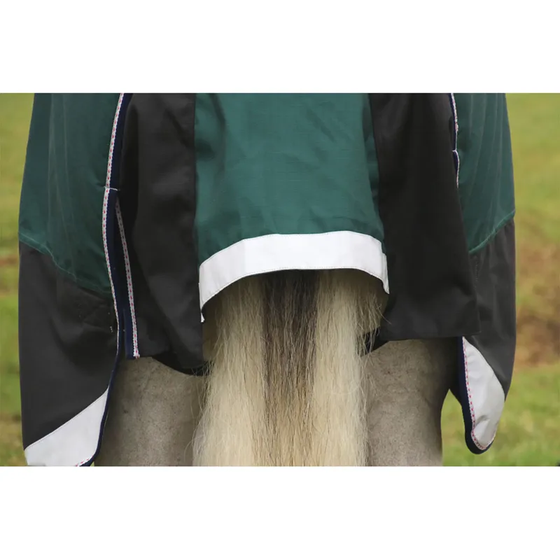Hy DefenceX System 100g Turnout Rug With Detachable Neck Cover - Black/Green/Navy-2