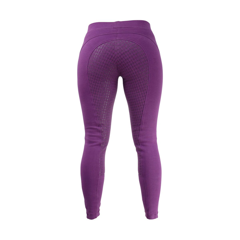 Hy Equestrian Hickstead Silicone Riding Leggings - Deep Plum-5