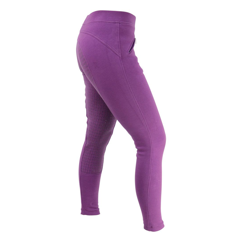 Hy Equestrian Hickstead Silicone Riding Leggings - Deep Plum-4