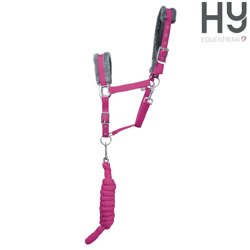 Hy Sport Active Head Collar and Lead Rope - Cobalt Pink