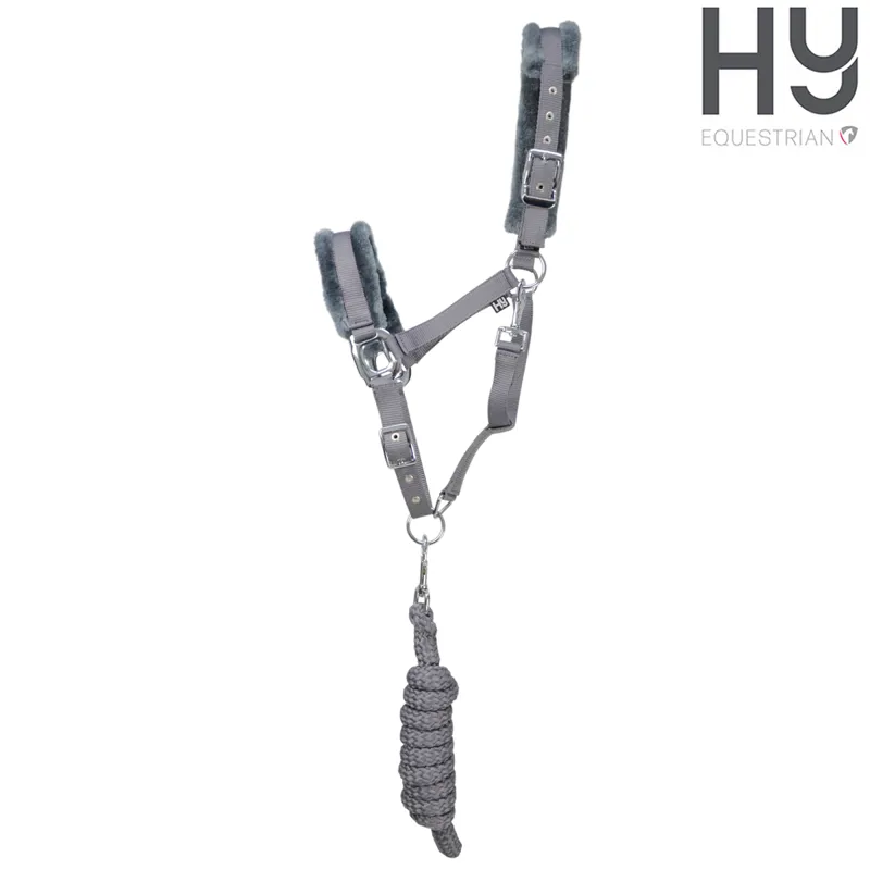 Hy Sport Active Head Collar and Lead Rope - Pencil Point Grey