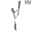 Hy Sport Active Head Collar and Lead Rope - Pencil Point Grey