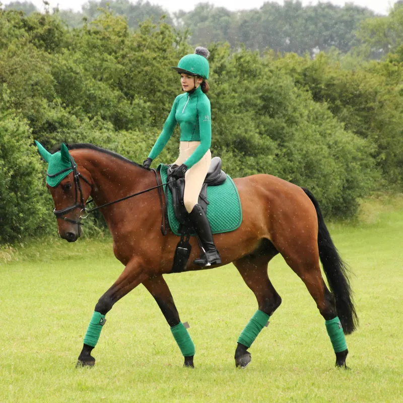 Hy Sport Active Close Contact Saddle Pad - Emerald Green - Cob/Full-1