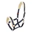 Imperial Riding Classic Fur Headcollar - Navy/Rose Gold