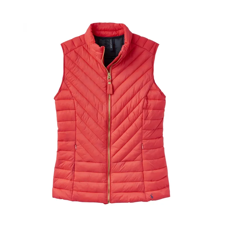 Joules Brindley Chevron Printed Gilet Z - Redcurrant