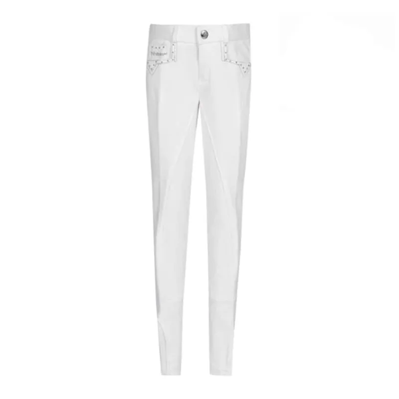 John Whitaker Birtle Diamante Kids Breeches - White 
