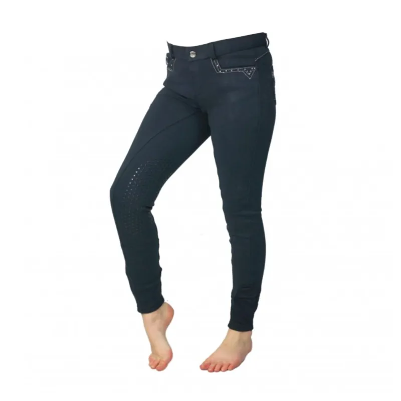 John Whitaker Birtle Diamante Kids Breeches - Navy 