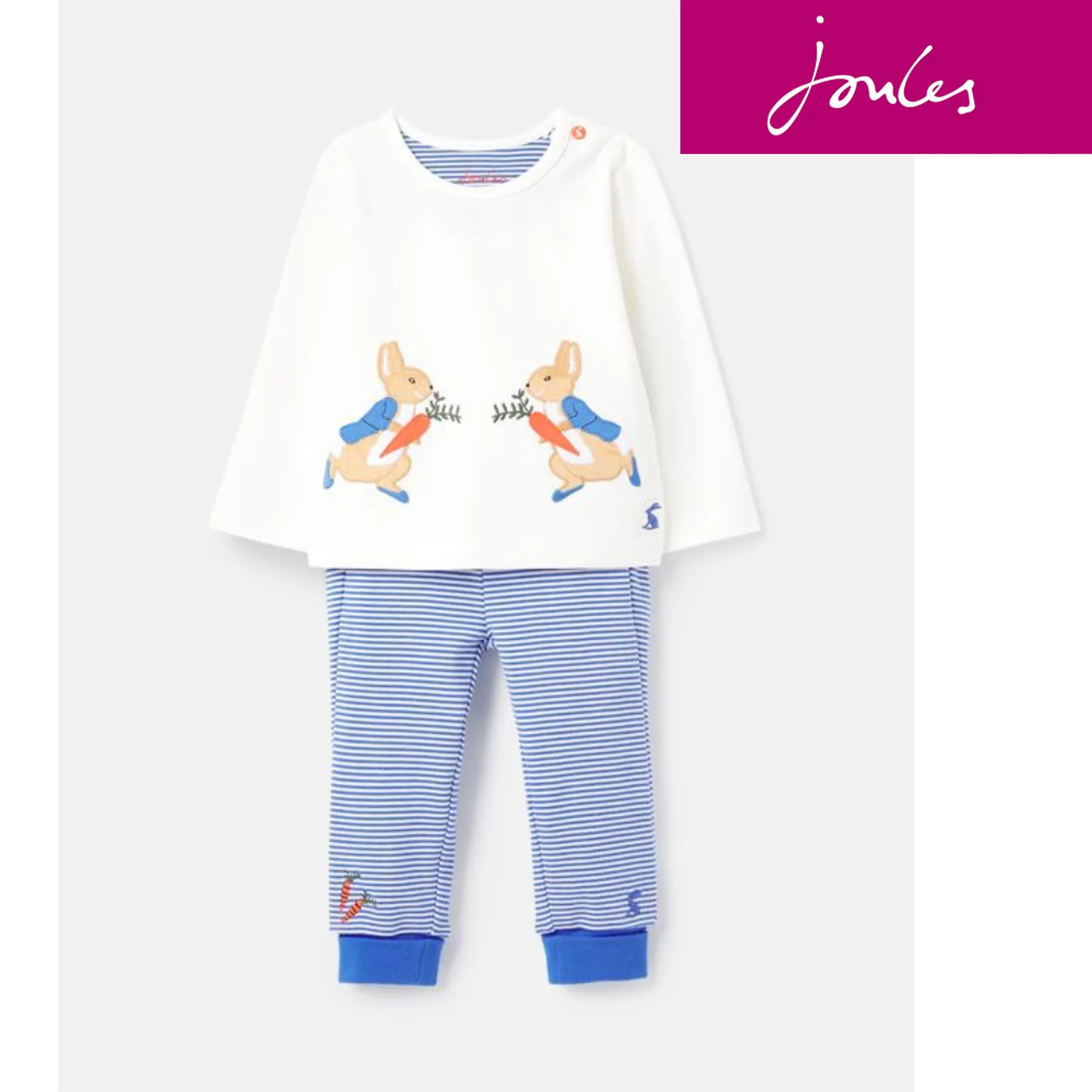 Joules Rabbit Design Joules Peter Rabbit Byron Set - White Rabbit Stripe