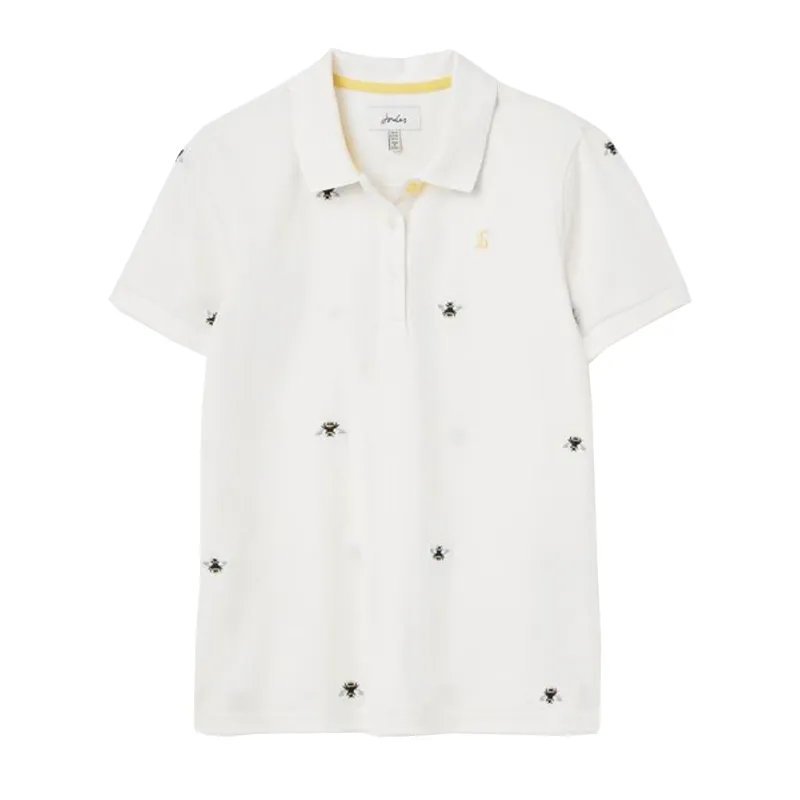 Joules Pippa Embroidered Polo Shirt - Cream Bee 