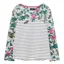 Joules Harbour Print Long Sleeve Jersey Top - Cream Navy Floral Stripe